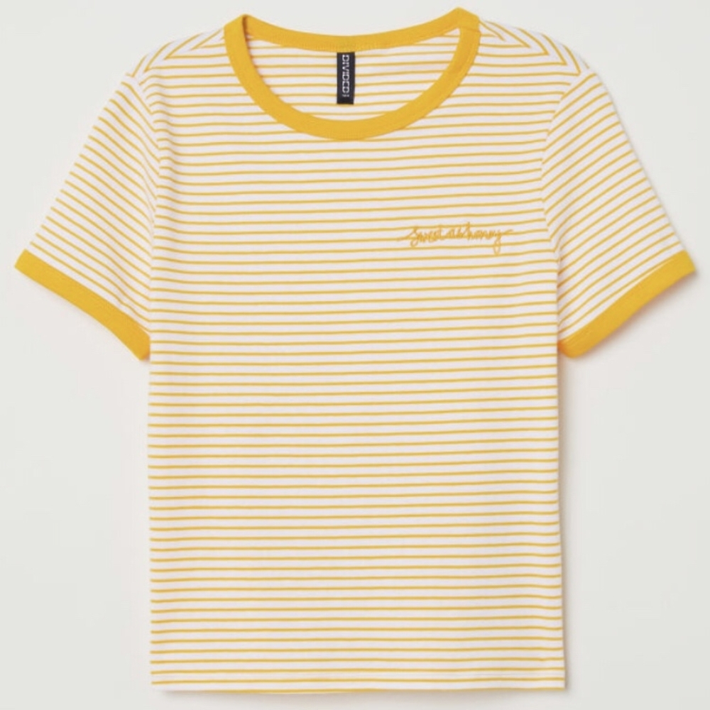 H&M Yellow stripe tee